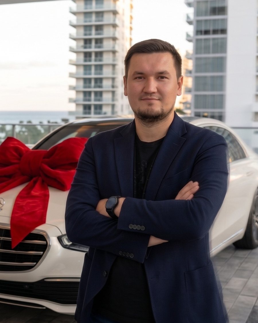 Facto Auto delivery in Miami: a new car with a bow